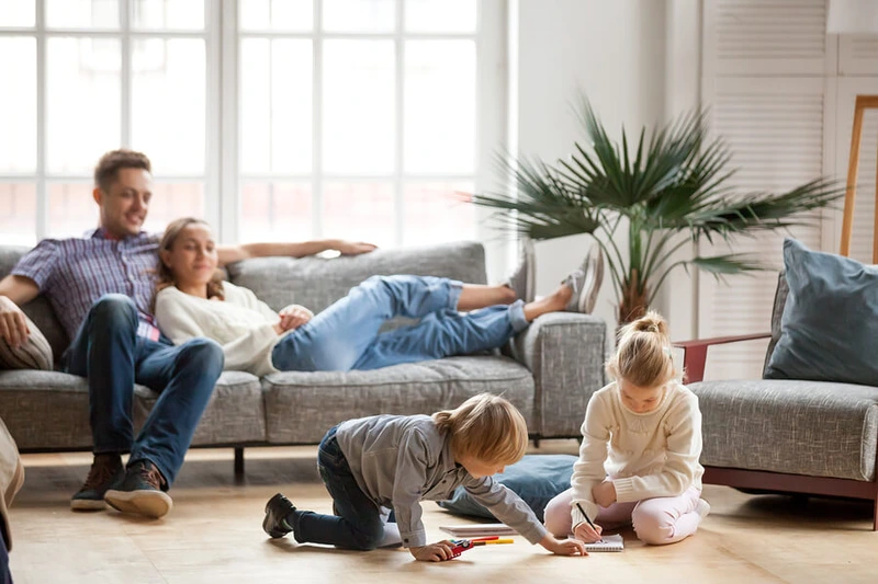 clean living room improving indoor air quality in Pasadena Maryland